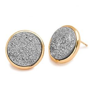 Gorjana Astoria Large Silver Drusy Studs